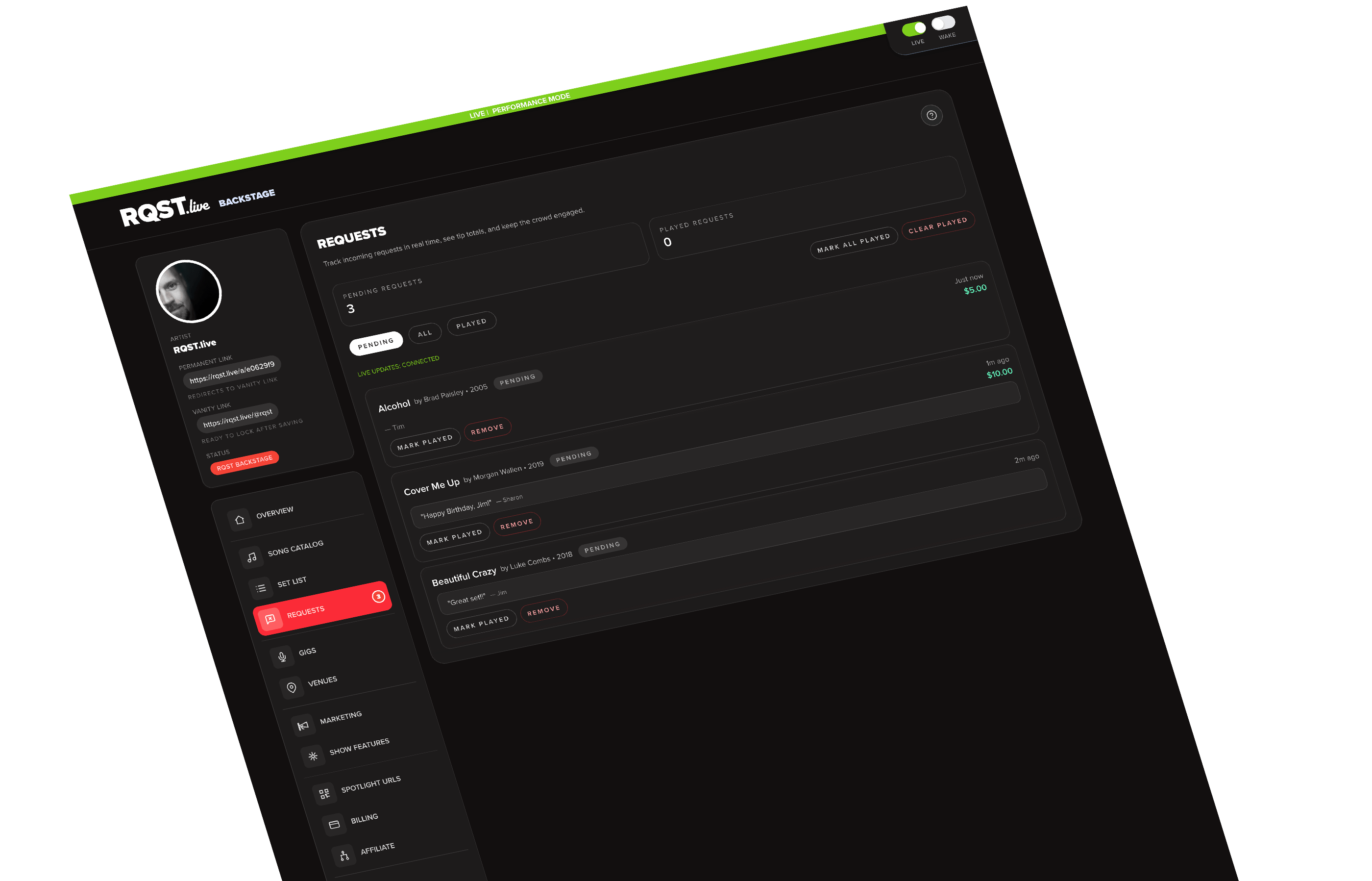 RQST request management interface layer 2